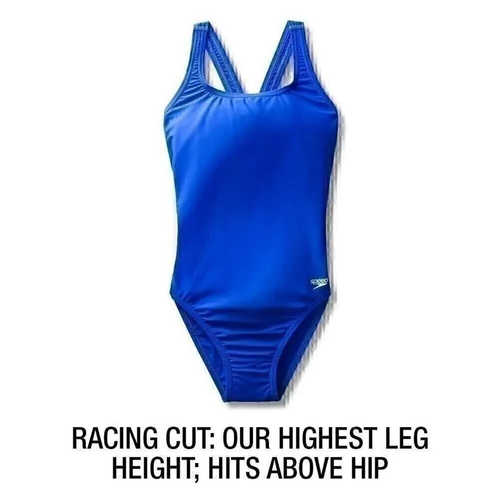 Speedo Big Kid, girls Prolt Super Pro Solid one piece swimsuits, Black, 8/24